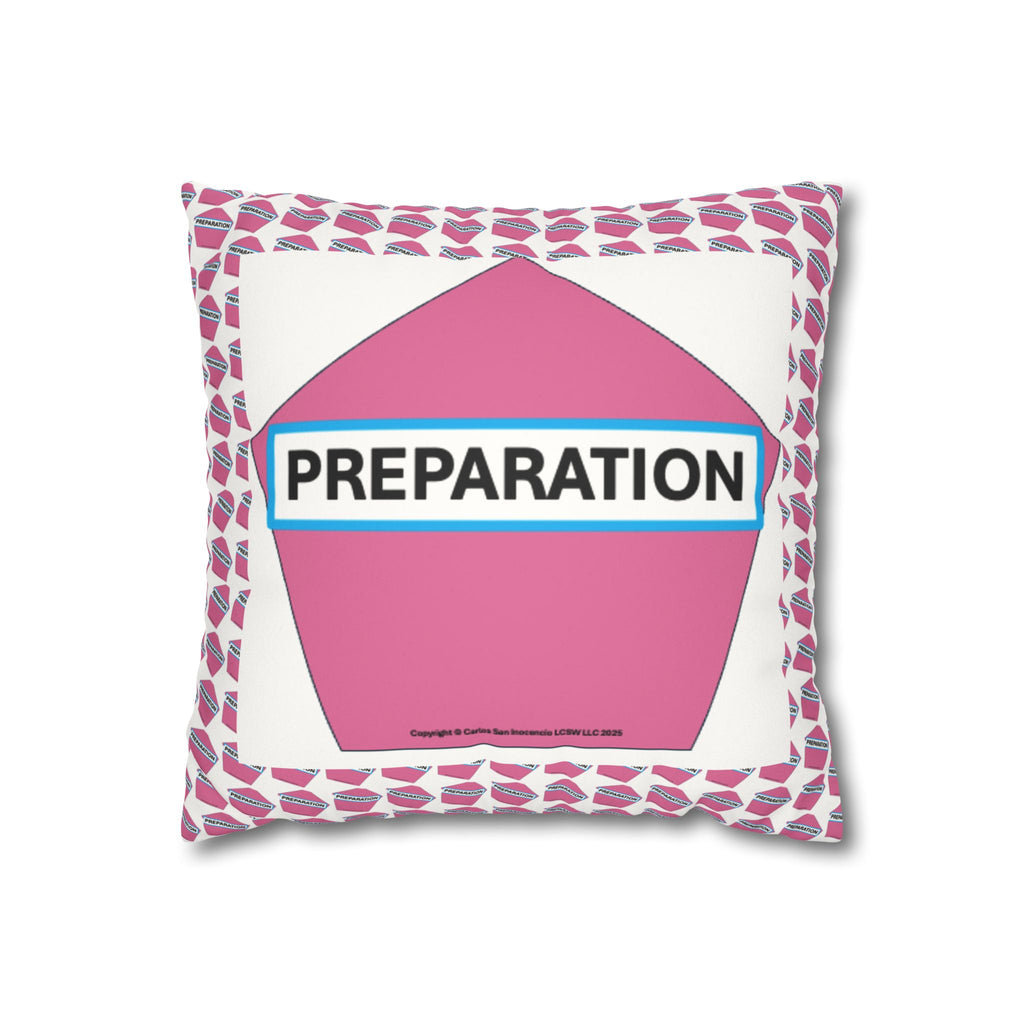 Preparation Stages of Change Pillow - Faux Suede Recovery Support Décor for Therapy, Counseling & Cozy Living