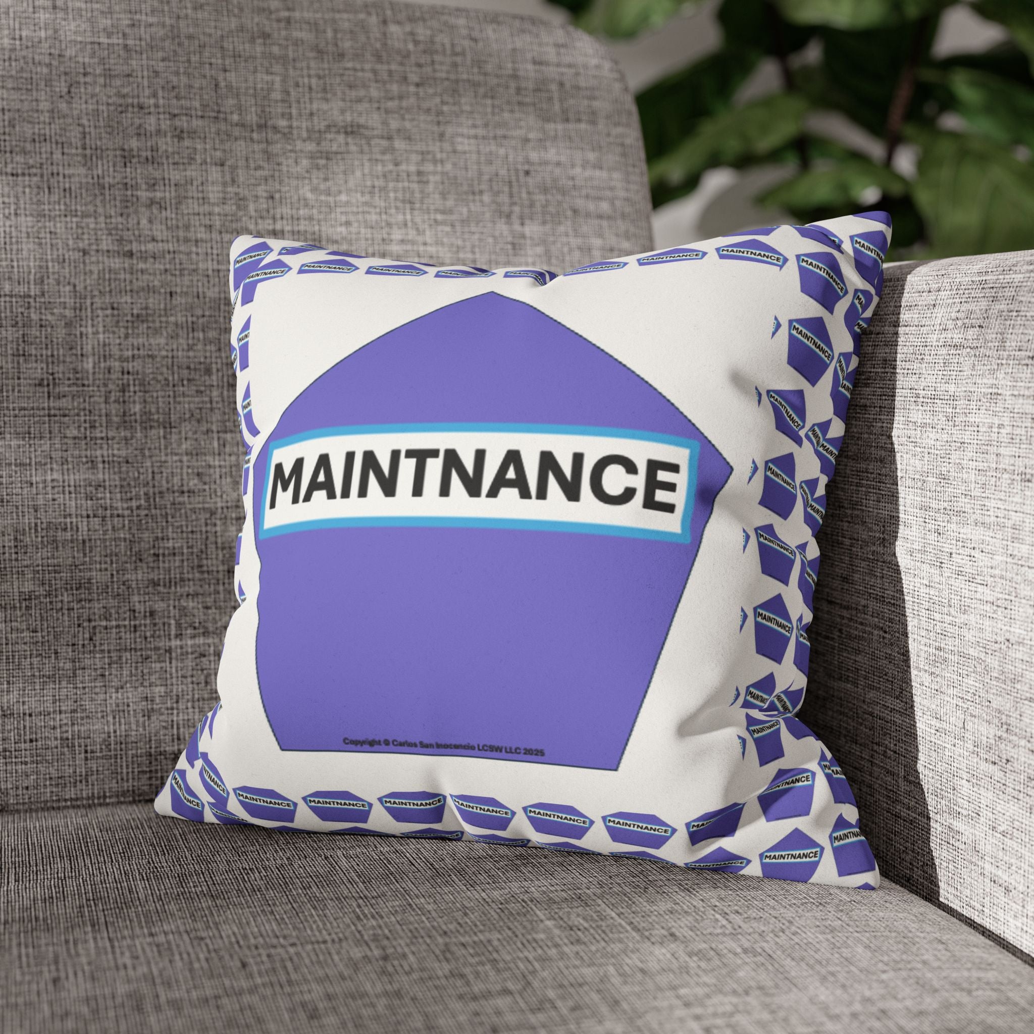 Maintenance Stages of Change Pillow - Faux Suede Recovery Support Décor for Therapy, Counseling & Cozy Living